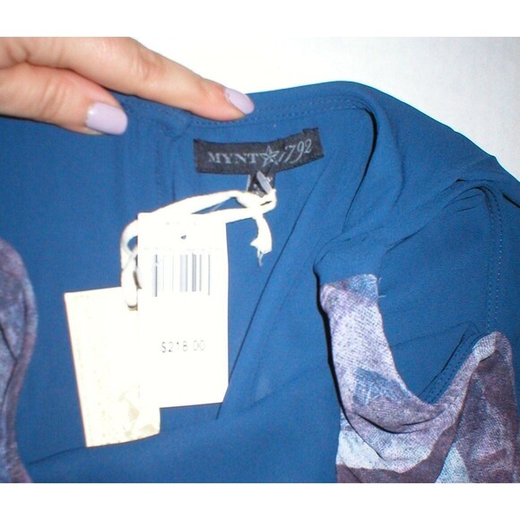 NWT $218 New Mynt 1792 High End Plus Womens 22W 22 Dress Dark Blue Overlay Light - Picture 6 of 11